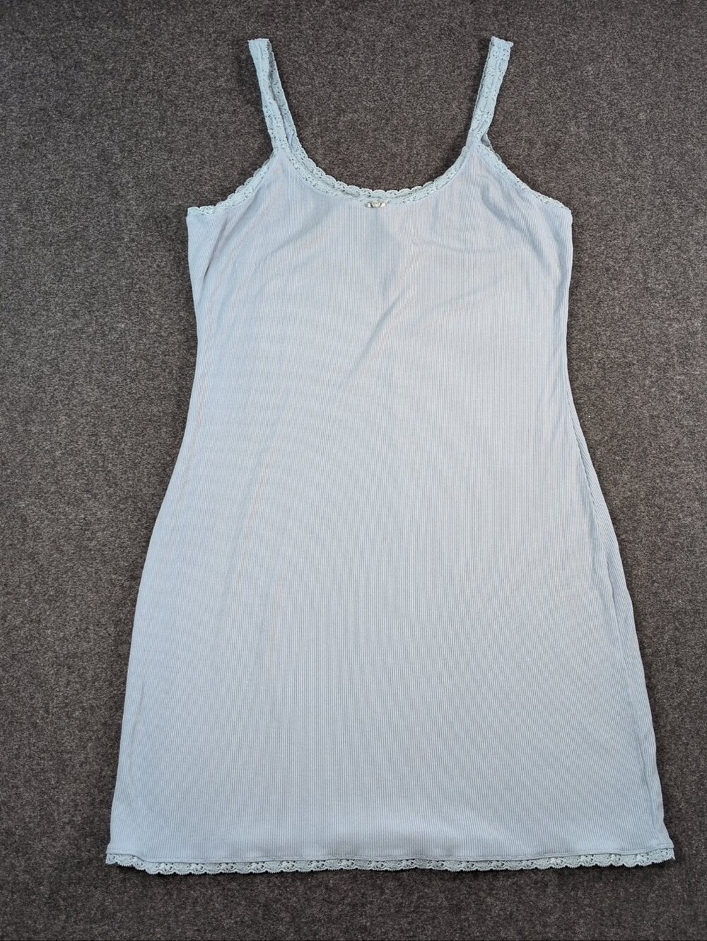 Skims Blue Lace Trim Slip Nightgown Dress